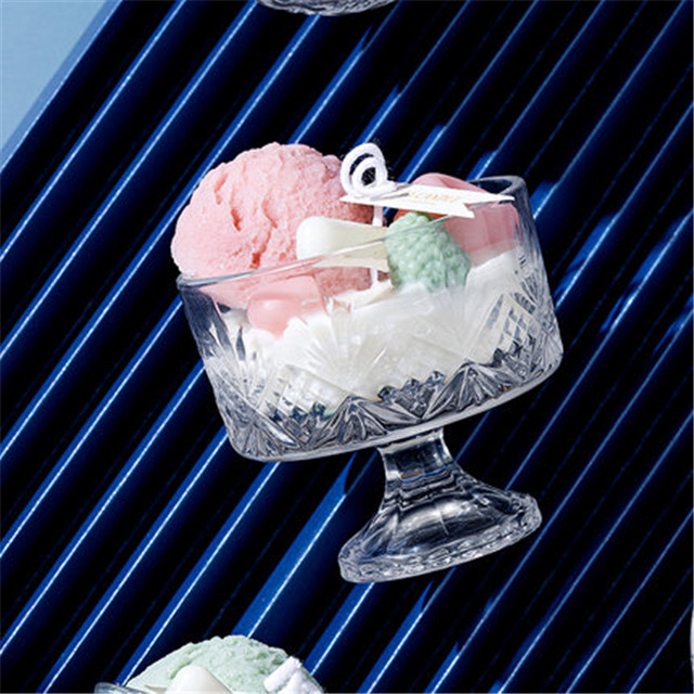 Duftender transparenter Glas-Eiscreme-Kerzenbecher