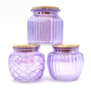 Gravierte lila Kerzenhalter mit Deckel