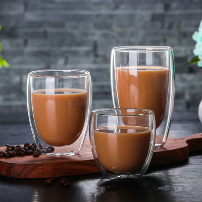 Doppelwandige Kaffeetasse aus Borosilikatglas