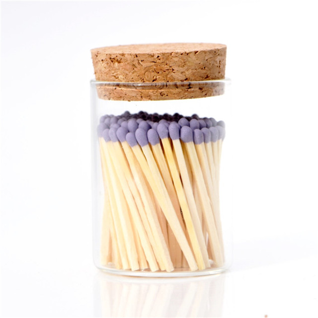 Benutzerdefinierte lila Glasflasche Streichhölzer für Kerze